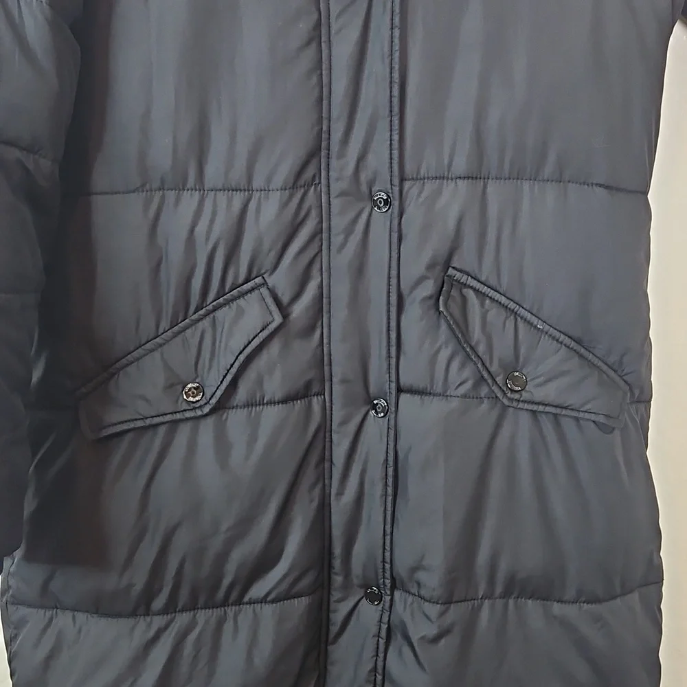 Hollister Black Hooded Puffer Coat - Picture 8 of 17